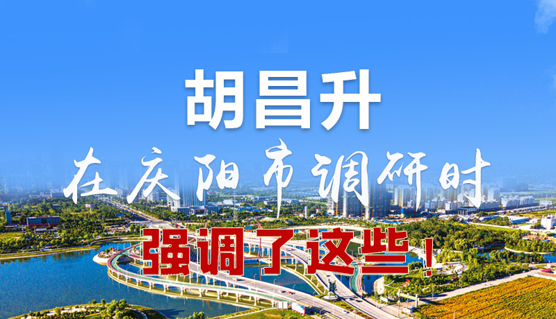 圖解|胡昌升在慶陽(yáng)市調(diào)研時(shí)強(qiáng)調(diào)了這些！