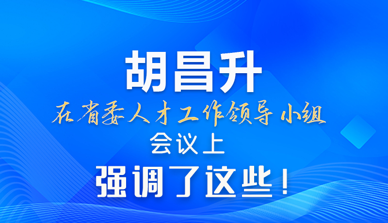 【甘快看】圖解|胡昌升在省委人才工作領(lǐng)導(dǎo)小組會議上強調(diào)了這些！