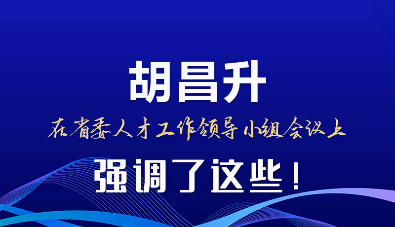 圖解|胡昌升在省委人才工作領(lǐng)導(dǎo)小組會議上強調(diào)了這些！